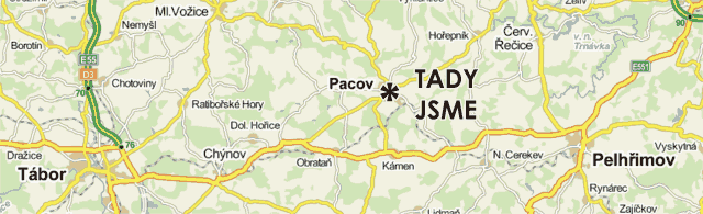 Mapa Pacov-Pelhřimov-Tábor
